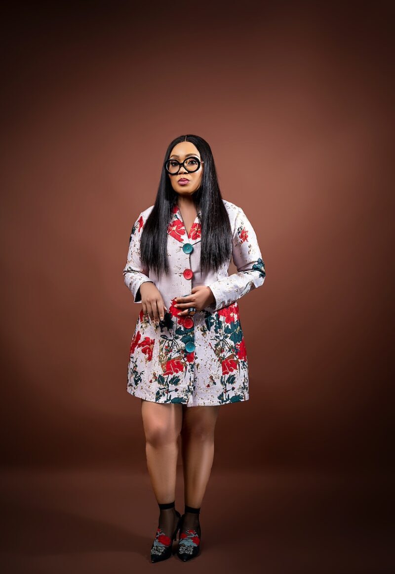 CIKA Red/Blush Flowered Jacket Dress